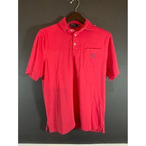 Polo Ralph Lauren - Men's Red Short Sleeve Polo Shirt with Pocket - Size M *Blue